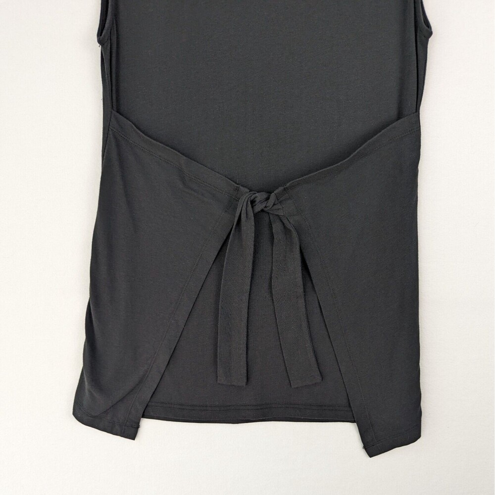 Varley Womens Small Napa Tie Waist Wrap Black Pima Cotton Tank Top - Picture 2 of 10